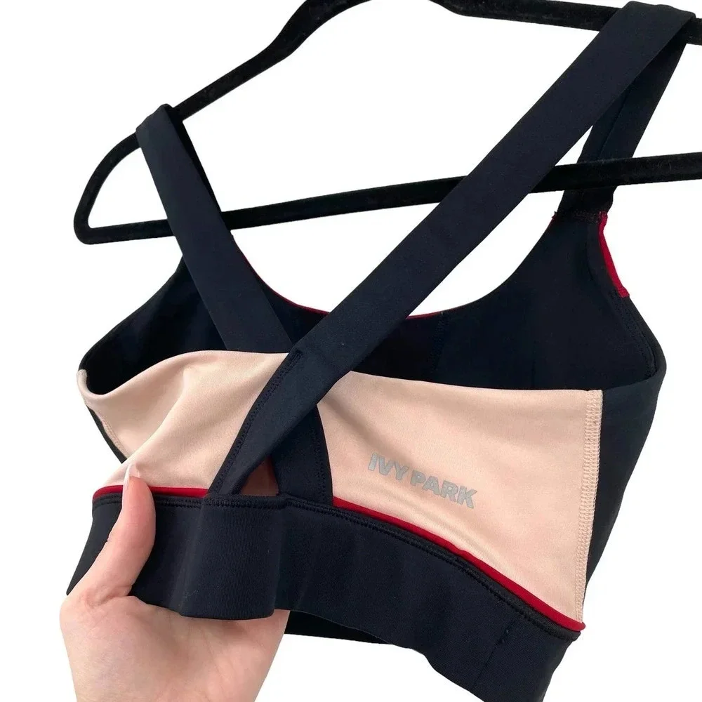 Ivy Park Colorblock X-Back Sports Bra Red Blush Pink‎ Size Small